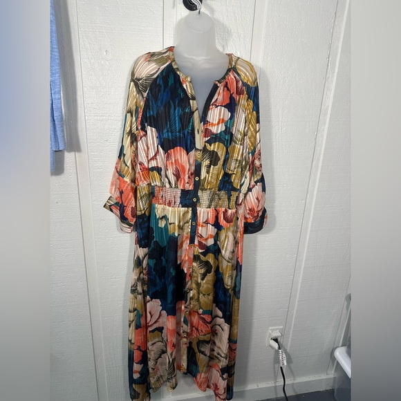 SOFT SURROUNDINGS Natalia Floral Asymmetrical Hem Maxi Dress Size 1X EUC - Picture 1 of 8